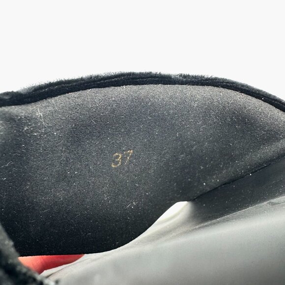 Christian Louboutin 'Navy Pool' Slide Sandals Size 37 US 7 Black Velvet Logo 34 - Picture 12 of 12